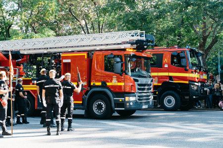 Soldiers during Spanish National Day Army Parade in Madrid.のeditorial素材