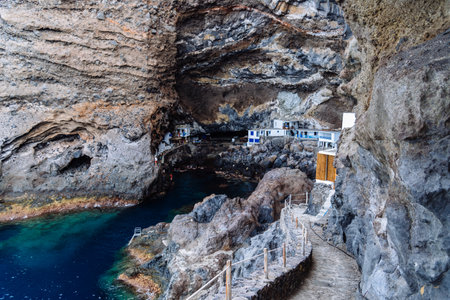 Poris de Candelaria settlement in a cave in La Palmaのeditorial素材