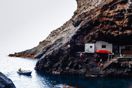 Poris de Candelaria settlement in a cave in La Palmaのeditorial素材
