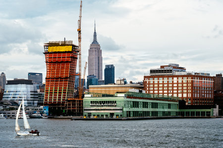 Riverfront of Hudson River in the West Side of Manhattan