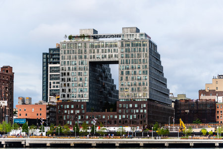New residential development in Domino Park in Brooklyn, New York City