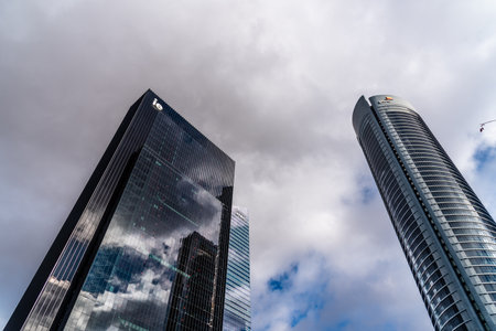 IE University skyscraper in Cuatro Torres Business Area in Madridのeditorial素材
