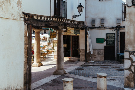 Arcade in Plaza Mayor of Chinchon in Madridのeditorial素材
