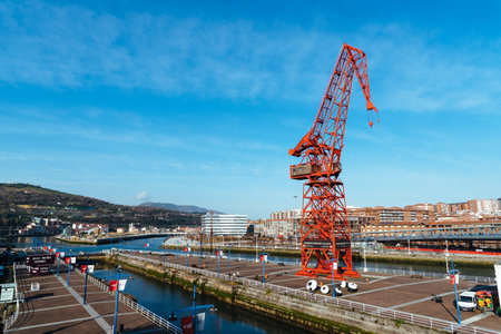Carola Crane in Bilbao, it is part of Maritime Museumのeditorial素材