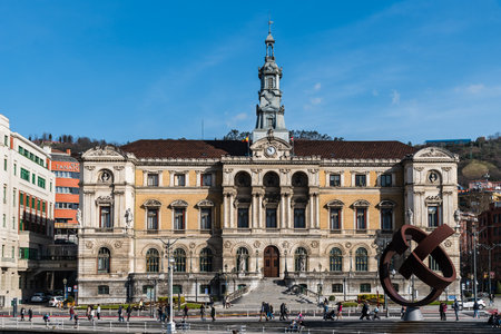 Exterior view of the City Hall of Bilbaoのeditorial素材