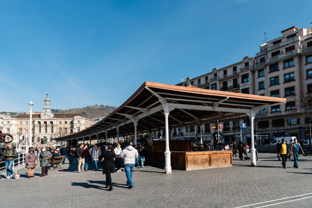 Gure Lurreko Market and flower market in Bilbaoのeditorial素材