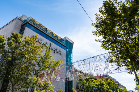 El Corte Ingles department store in Serrano Street in Madridのeditorial素材