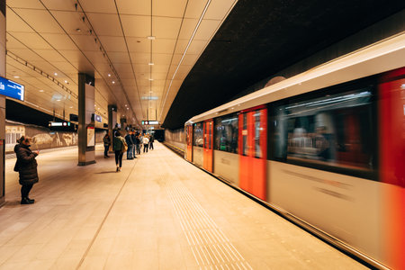 Underground station in central Amsterdam in Nehterlandsのeditorial素材