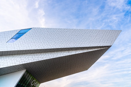 Eye Film Museum in Amsterdam. Detail of facadeのeditorial素材