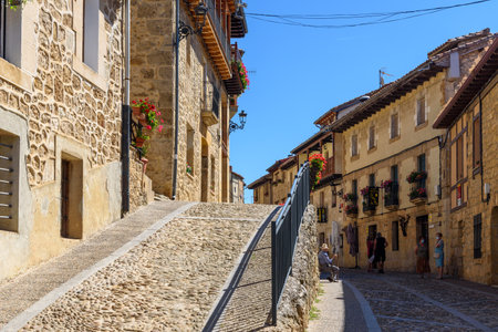 Panoramic view of Frias a picturesque small town in Burgosのeditorial素材