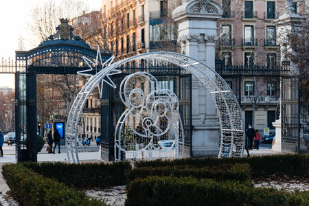 Retiro Park in Central Madrid during Christmasのeditorial素材