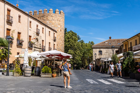 San Segundo Street near The Walls of Avilaのeditorial素材