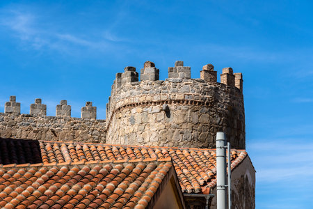 The Roman Walls of Avila a sunny summer day