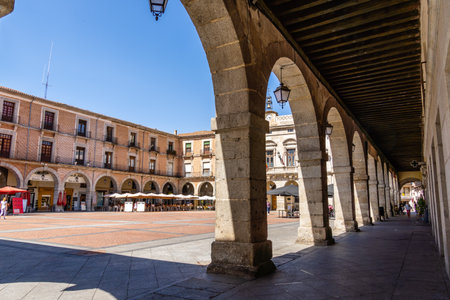 Plaza of Mercado Chico in the old town of Avilaのeditorial素材
