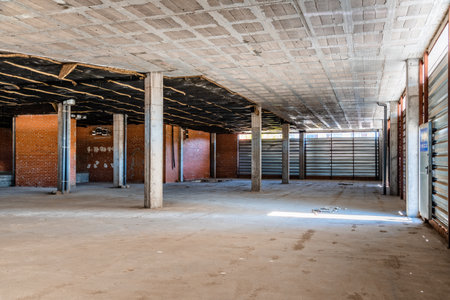 Interior view of unfurbished commercial space ready for rentalの写真素材