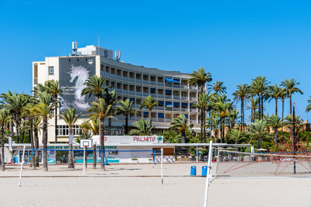 The Beach of El Arenal during summer in Javeaのeditorial素材