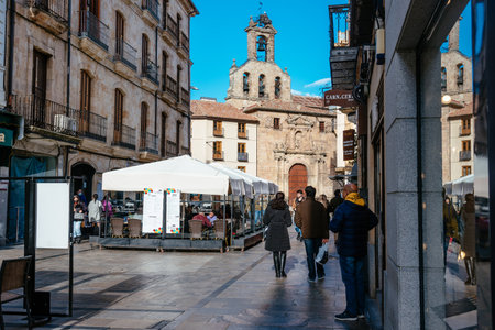 Main Street of Salamanca in historical city centerのeditorial素材