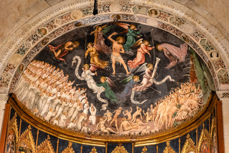 Interior view of the vaults of the Cathedral of Salamanca in Spainのeditorial素材