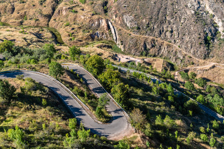 Aerial View of the salt mine of Pozas de la Sal in Burgosの写真素材