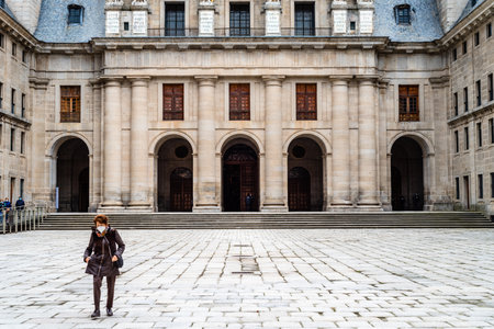 Royal Monastery of San Lorenzo de El Escorial near Madrid, Spainのeditorial素材