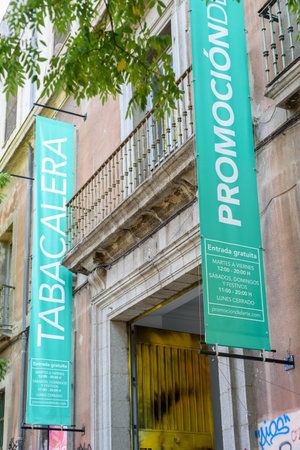 Tabacalera cultural center in Lavapies quarter in Madridのeditorial素材
