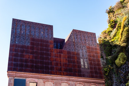 View of CaixaForum cultural center in Madridのeditorial素材