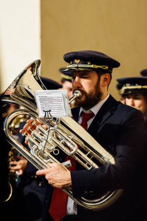 Band performing religious songs during the Holy Week processions in Zamora