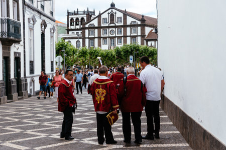 Ethnographic parade during Holy Spirit Festival in Ponta Delgada, Azoresのeditorial素材
