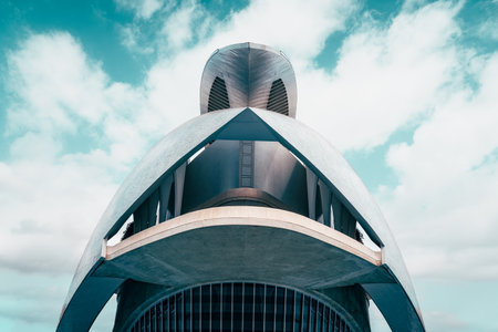 View of Palau de les Arts Reina Sofia in Valencia. City of Arts and Sciencesのeditorial素材