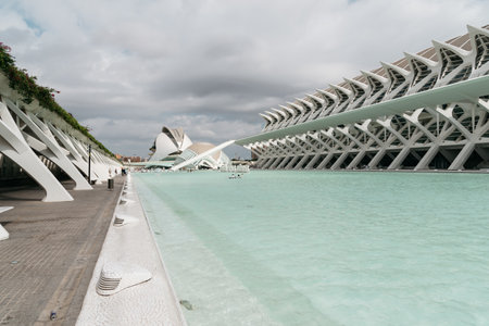 View of the City of Arts and Sciences in Spainのeditorial素材