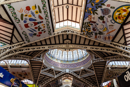 The Central Market of the city of Valenciaのeditorial素材