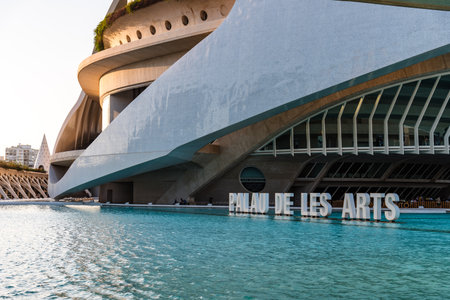 View of Palau de les Arts Reina Sofia in Valencia. City of Arts and Sciencesのeditorial素材