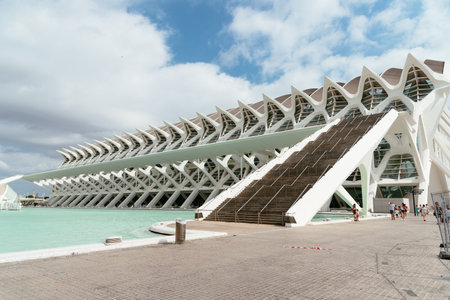 Valencia, Spain - July 30, 2023: Museum of Sciences Prince Philip in the City of Arts and Science. It resembles the skeleton of a whale and was designed by famous Spanish architect Santiago Calataravaのeditorial素材