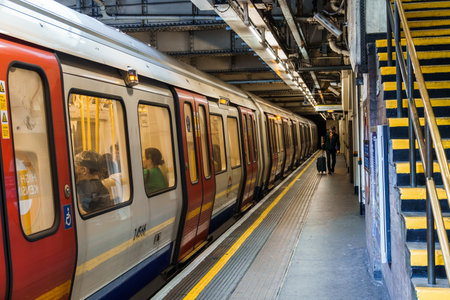 LONDON, UK - August 26, 2023: High Street Kensington Underground Stationのeditorial素材