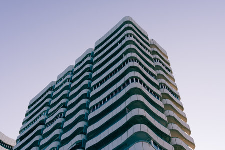 Alicante, Spain - October 13, 2023: Touristic apartment buildings on the coast of San Juanのeditorial素材