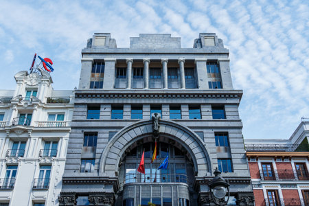 Madrid, Spain - May, 19, 2024: Historic building of Industrial Bank by Antonio Palacios Architectのeditorial素材