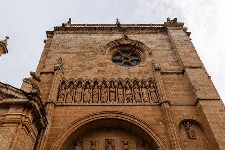 The Cathedral of Saint Mary in the historic town of Ciudad Rodrigo in Spainの写真素材