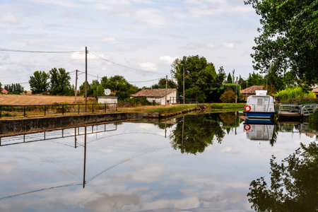 Canal of Castilla, Palencia, Spainの写真素材