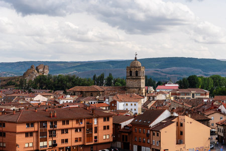 Cityscape of Aguilar de Campoo a town in Palencia in the region of Castile Leon in Spain.の写真素材