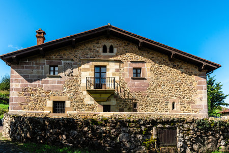 Scenic view of Carmona, a traditional small village in Cantabria. One of the Most Beautiful Villages in Spainの写真素材
