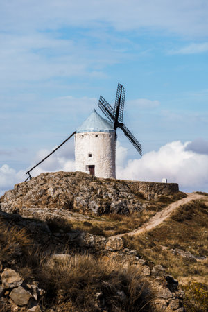 Windmills in Consuegra. An icon of La Mancha. The windmills crown a hill over the town and known worldwide thanks to Don Quixote.の写真素材