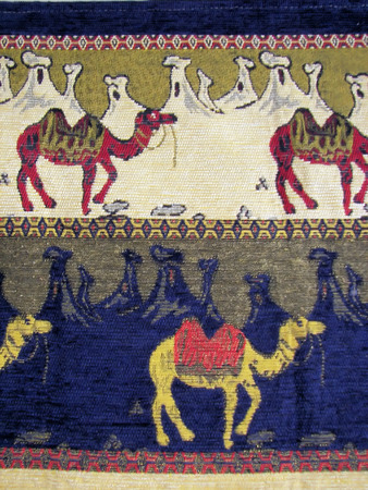 camels on turkish knitの写真素材