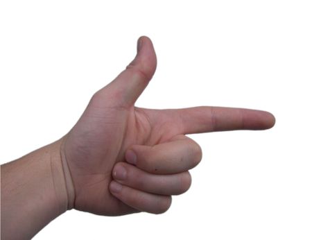 finger pointingの写真素材