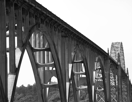 newport harbor bridge, oregonの写真素材
