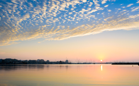 Dawn at the marinaの写真素材