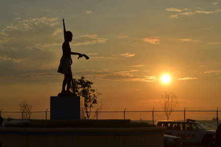 Couch sunset viewのeditorial素材