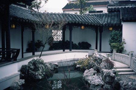 Modern Chinese villaのeditorial素材