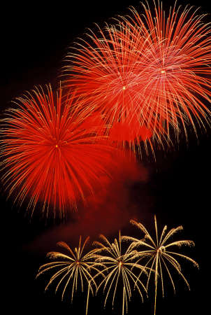 Dazzling fireworks burst over Lake Tahoeの写真素材