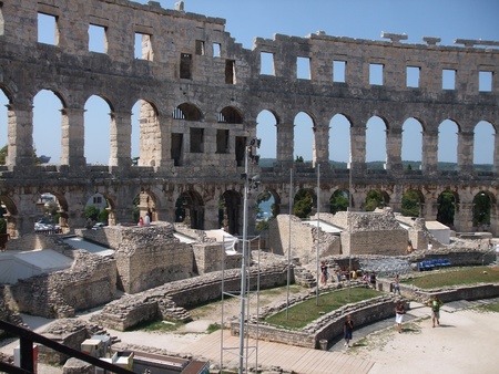 Antique amphitheatre in Pula, Croatia - August 6, 2009のeditorial素材