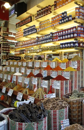 Turkish market with oriental spices, Antalya, Turkey - 29.11.2011のeditorial素材